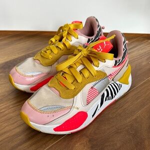 Puma Kids Multicolor Pink, Yellow & Red Zebra-Accent Sneakers